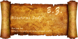 Bisztrai Zoé névjegykártya